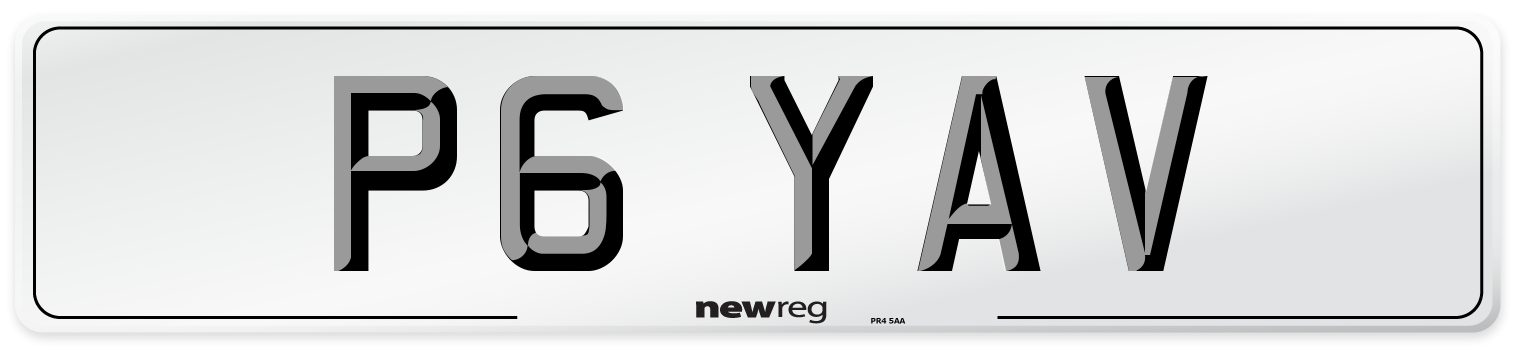 P6 YAV Number Plate from New Reg